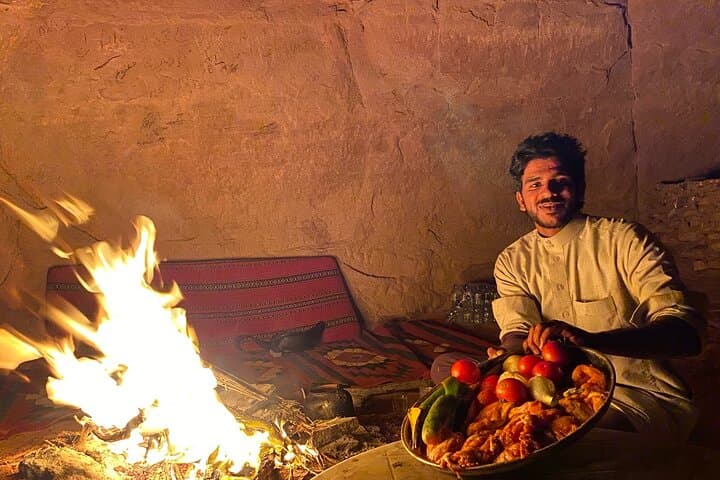 Wadi Rum Full-Day Jeep Tour & Overnight Cave Stargazing — Bedouin Dinner and Desert Highlights photo 4