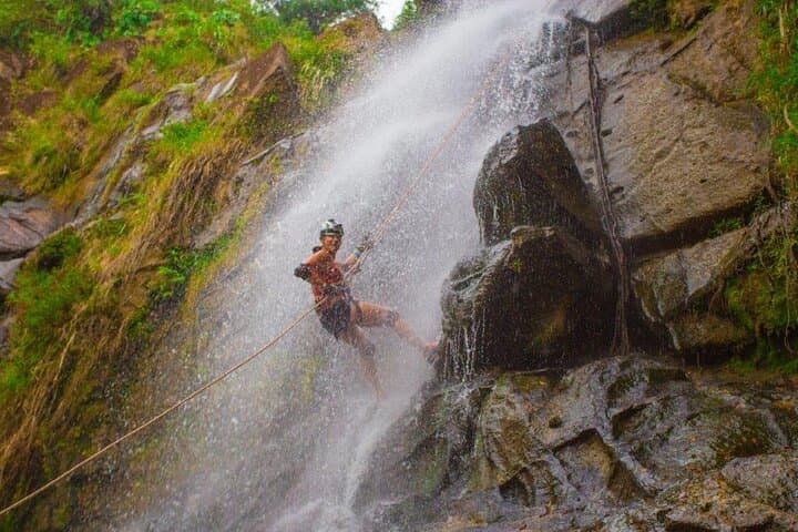 Antelope Falls Waterfall Rappelling and Zipline Adventure near Hopkins, Belize
