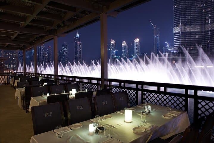 Dinner with Dubai Fountain & Burj Khalifa View: Evening at Souk Al Bahar