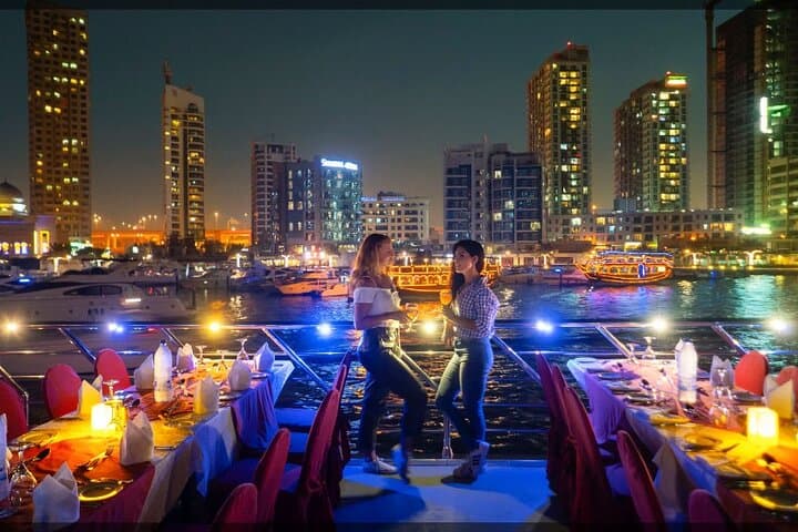 Dubai Marina Dhow Dinner Cruise: Skyline Views, Live Entertainment & Buffet