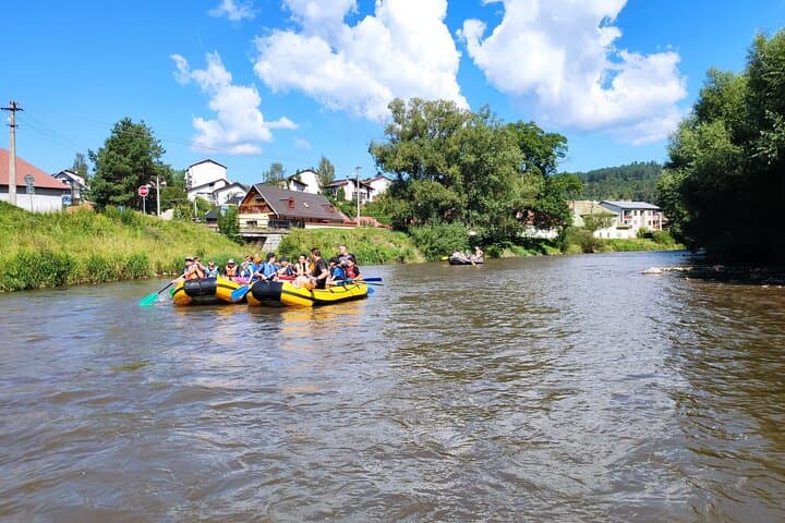 Rafting the Hron River: Inflatable Raft Rentals from Banská Bystrica