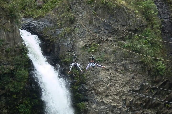 Manto de la Novia Zipline in Baños — 1300m Round-Trip Canopy Over the Waterfall photo 4