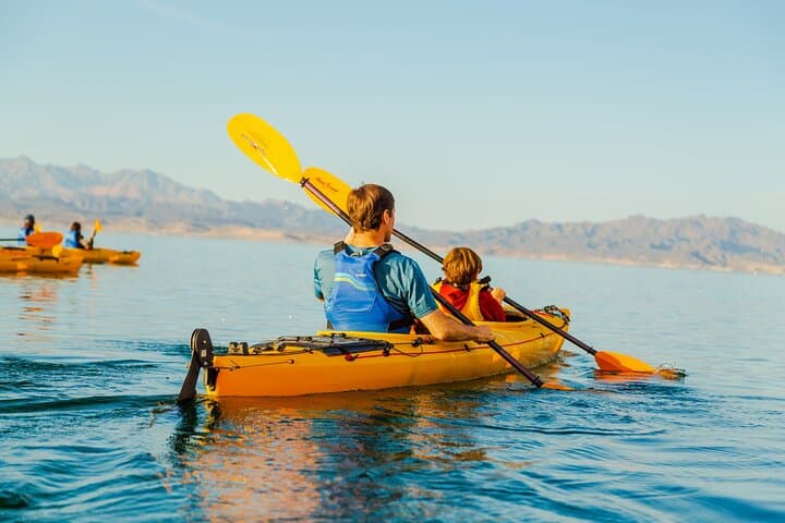 Lake Mead Sunset Kayak Tour: Paddle, Swim & Campfire on Boulder Island photo 2