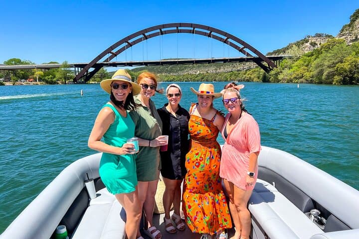 Exploring Lake Austin: Private Pontoon Boat Cruise with Full Sun Shading photo 3