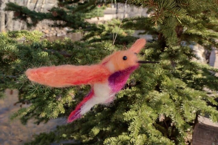Needle-Felting Hummingbird Ornament Class on the Estes Park Riverwalk