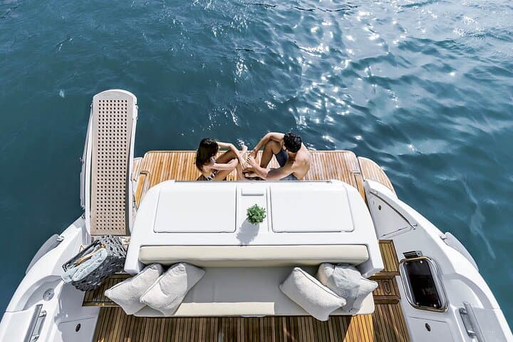 Private Flybridge Yacht Cruise Around Santorini Caldera — Swim, Snorkel & Sunset photo 3