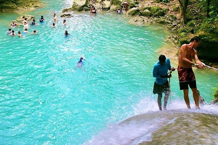 Martha Brae Bamboo Rafting and Blue Hole Ocho Rios Combo — River Rafting & Waterfall Swim from Montego Bay