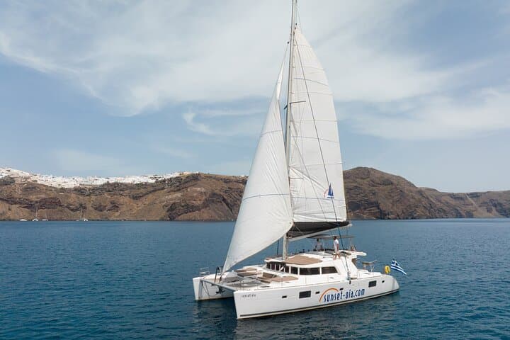 Santorini Luxury Catamaran Cruise: Hot Springs, Red & White Beaches, BBQ Lunch photo 5
