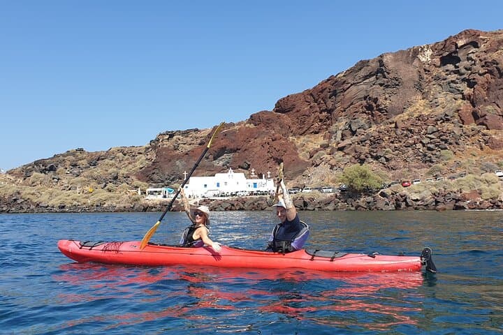 Sea Kayak Santorini South Coast: Red Beach, White Beach & Sea Caves photo 1