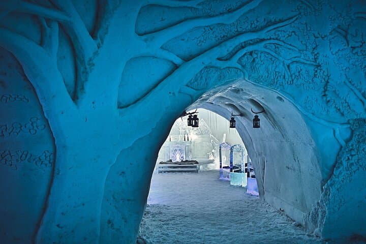 Snowmobile to Lainio SnowVillage: Half-Day Snowcastle Tour from Levi