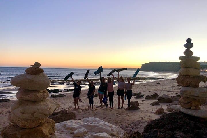 Sunset Yoga on Praia do Alemao — Hatha Beach Class in Portimao photo 3