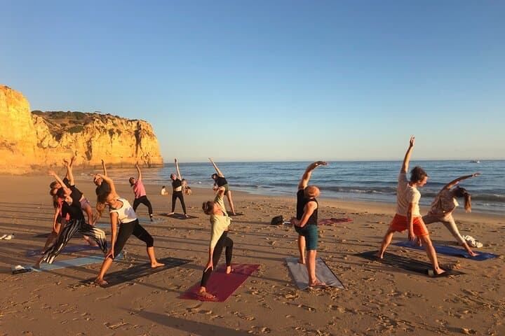 Morning Beach Yoga at Praia da Rocha — 60-Min Hatha Session in Portimão