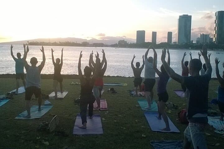 Sunset Yoga Flow at Magic Island, Ala Moana Park — Honolulu Beach Class photo 4