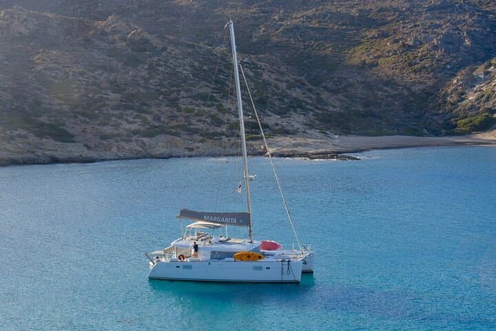 Private Santorini Caldera Catamaran Cruise with BBQ, Snorkeling & Wine photo 2