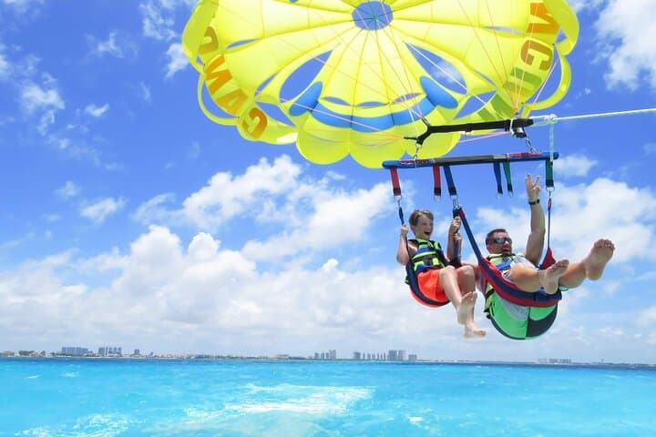 Cancun Do-It-All: Parasailing & MUSA Snorkel Adventure