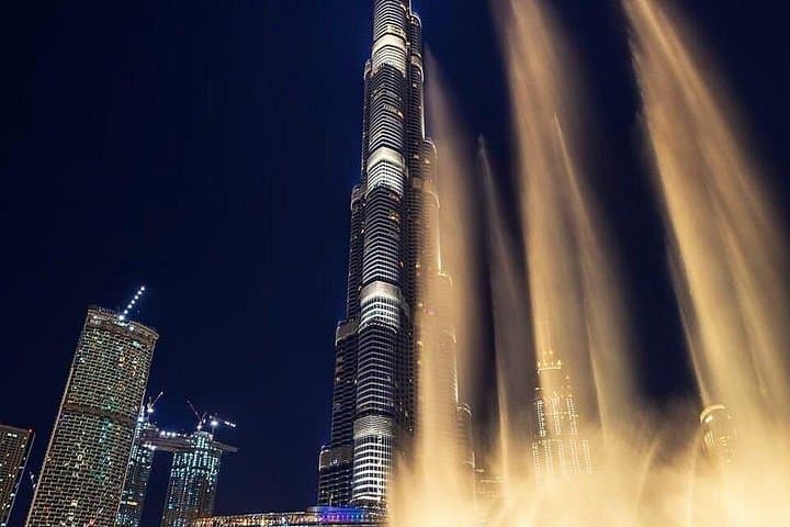 Evening Burj Khalifa 124th-Floor Ticket with Dubai Fountain Show & Private Transfer