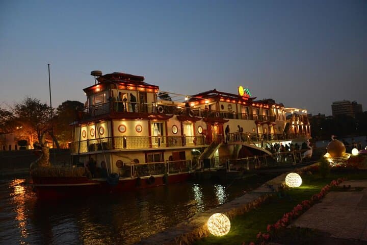 Evening Nile Dinner Cruise in Cairo: Buffet, Belly Dance & Private Hotel Transfer