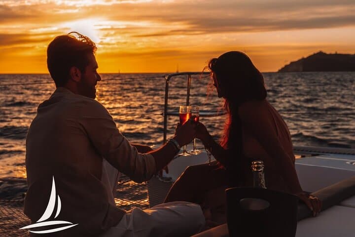 Private Santorini Sunset Cruise with Full Greek Dinner & Volcano Swim