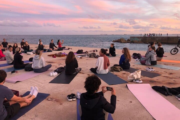 Seafront Yoga in Barcelona: Hatha Vinyasa on Barceloneta Beach photo 3
