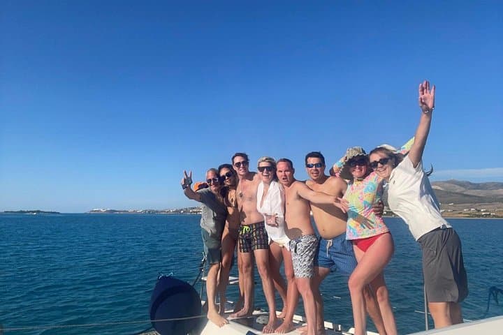 Private Catamaran Cruise from Paros — Swim Hidden Caves & Enjoy a Greek Lunch photo 2
