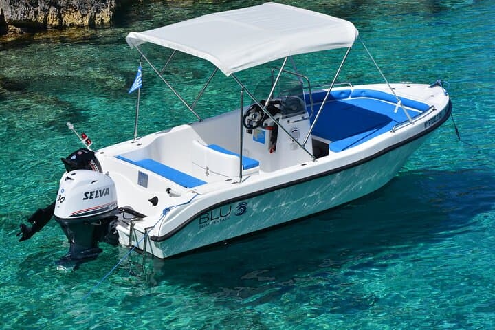 Drive Your Own Boat from Tsilivi: Full-Day Private Rental to Shipwreck, Blue Caves & Turtle Island