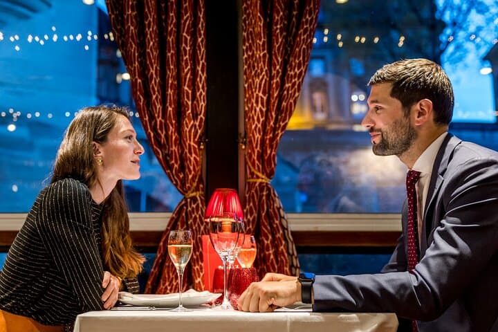 Maxim's Seine Dinner Cruise in Paris — Champagne, Live Music & Panoramic Window Seats