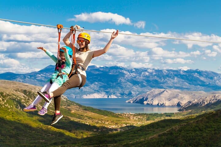 Soar Over Krk: Zipline Experience with Views of Baška and Prvić