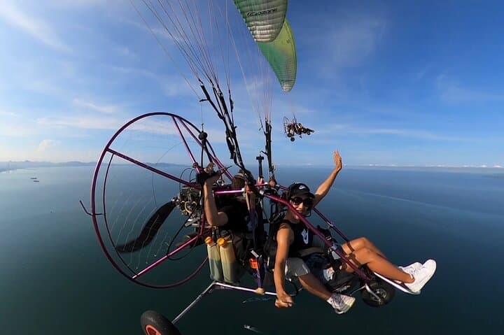 Tandem Paramotor Flight Over Pattaya and Jomtien Beach at Sunrise or Sunset