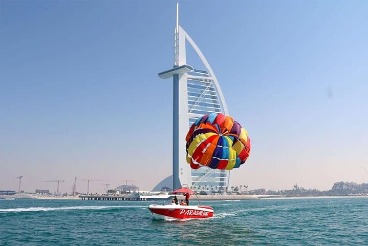 Parasailing Over Dubai: Burj Al Arab & Palm Views from 120m