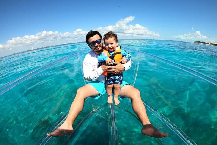 Clear-Hull Boat Tour Around Isla Mujeres: 360° Views of Reefs and Marine Life photo 5