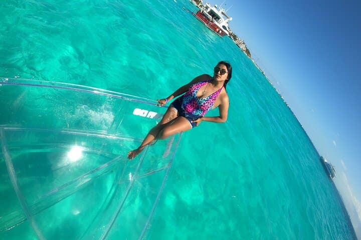 Clear-Hull Boat Tour Around Isla Mujeres: 360° Views of Reefs and Marine Life photo 6