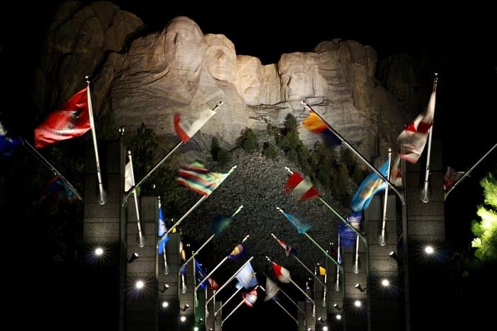 Mount Rushmore Night Illumination Ceremony via Iron Mountain Road