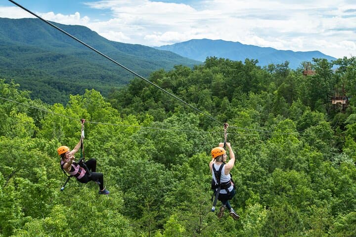 Mountaintop Zipline Tour Gatlinburg — Dual-Line Zips, Sky Bridges & ATV Ascent