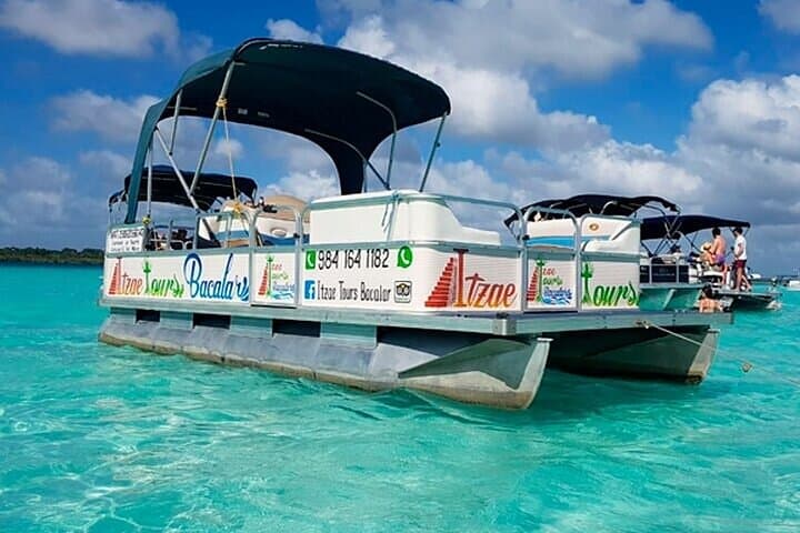 Eco Tour Bacalar: Cenote Azul Swim & 2-Hour Bacalar Lagoon Boat Ride from Cancun