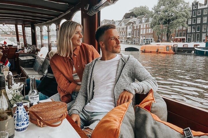 Classic Amsterdam Canal Cruise in 100-Year-Old Salon Boat with Drinks and Cheese photo 4