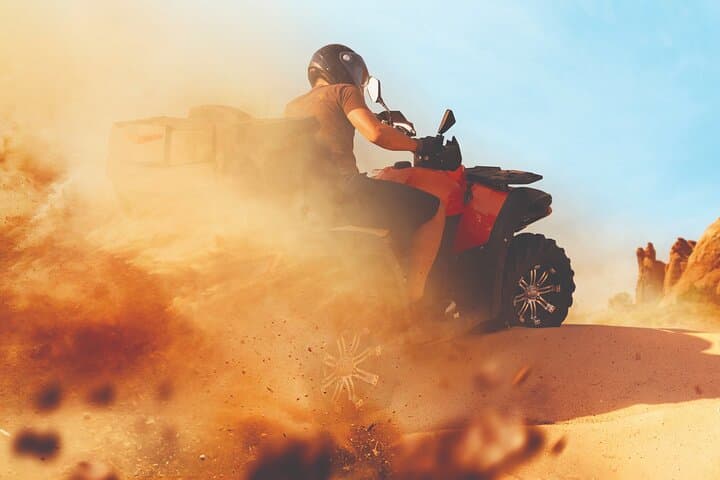 Dubai Desert Quad Adventure: Dune-Bashing, Sandboarding & Camel Rides