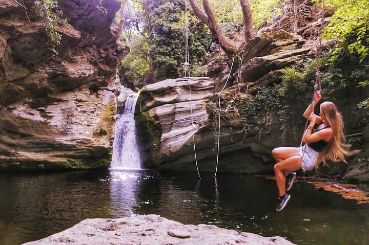 River Trekking to Achla Waterfall on Andros — Guided Gorge Hike & Swim