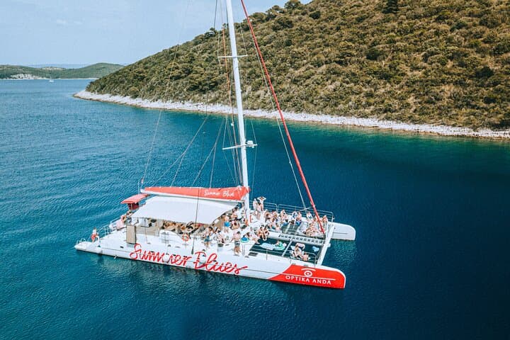 Full-Day Catamaran Cruise from Split to Hvar, Pakleni & Brač — Swim Stops, Guided Hvar Tour
