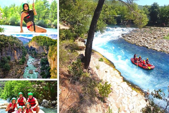 Köprülü Canyon Combo: Canyoning, Rafting & Zipline Day Trip from Alanya/Side/Antalya