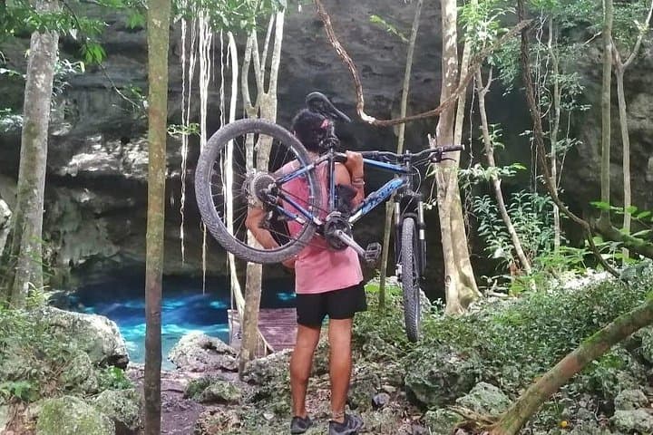 Jungle Bike Tour to a Hidden Cenote from Playa del Carmen: Ride, Swim, Discover