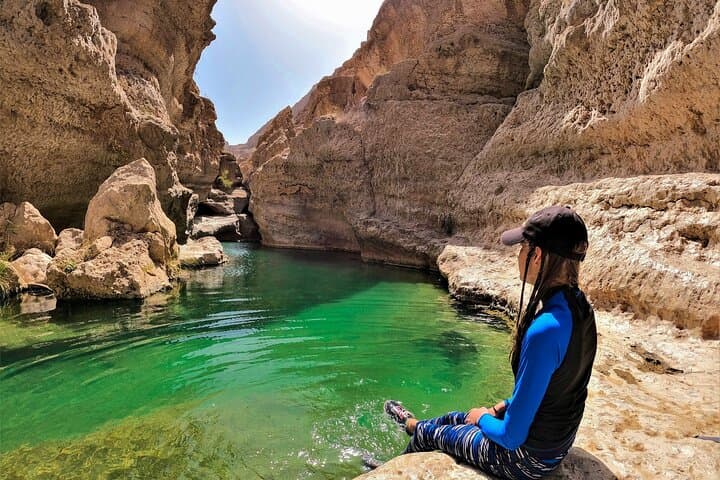 Wadi Shab Tour from Muscat: Bimmah Sinkhole, Fins Beach & Canyon Swim