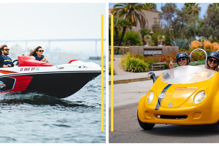 Land-and-Sea Adventure: GoCar and Speedboat Combo in San Diego