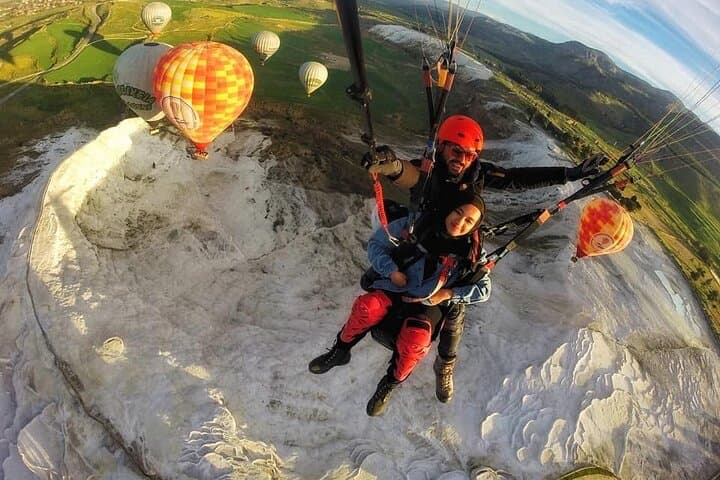 Paragliding Over Pamukkale: Tandem Flights Above Turkey's Cotton Castle