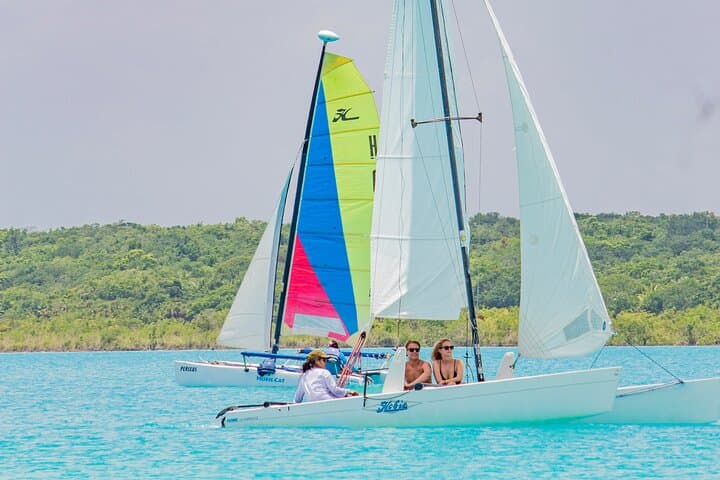 Private Catamaran Sailing Through Bacalar's Mangroves and Cenotes
