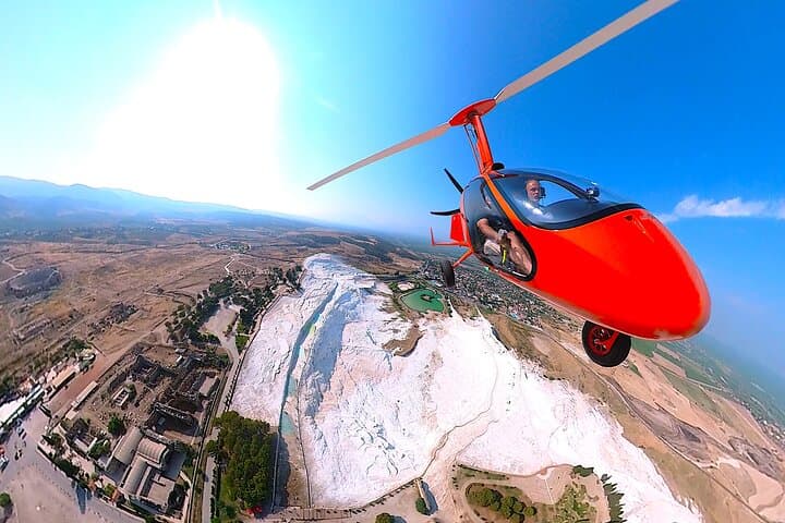 Gyrocopter Flight Over Pamukkale Travertines: 20-Min Sky Tour Above Thermal Pools photo 1