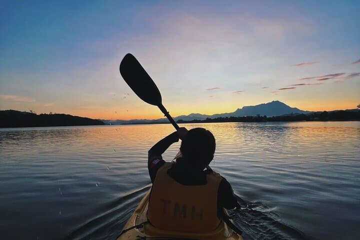 Sunrise Kayak Through Kota Kinabalu Mangroves with Mt. Kinabalu Views