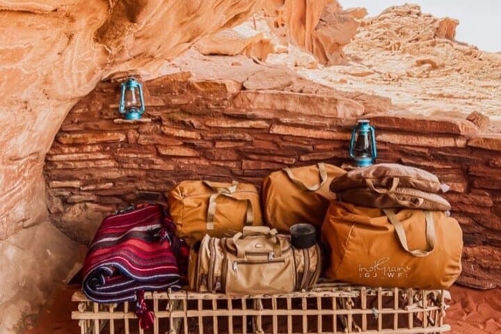 Wadi Rum Cave Camping & Half-Day Jeep Tour — Bedouin Sunset and Sandboarding photo 3