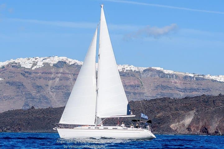 Santorini Private Daytime Sailing Cruise — 5-Hour Yacht with Meal, Drinks & Transfer