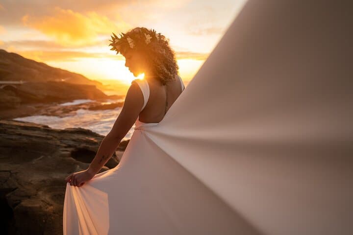 Sunrise Flying Dress Photoshoot on Oahu's East Coast photo 1