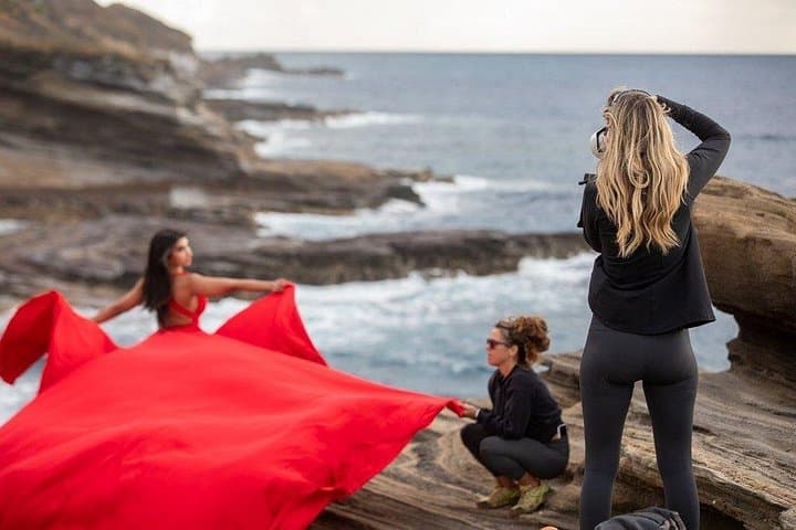 Sunrise Flying Dress Photoshoot on Oahu's East Coast photo 2
